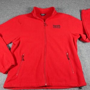 Landway Harrahs Cherokee Casino Resort Fleece Jacket Red Full Zip Mens Large